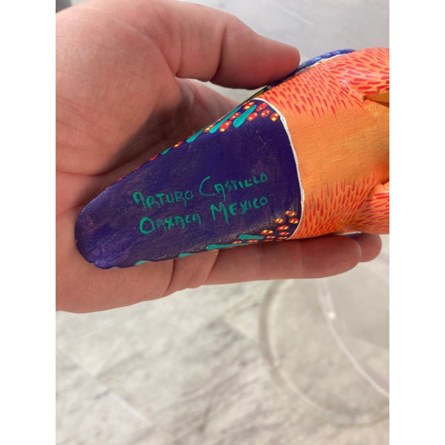 This beautiful bird is a great pie of Mexican folk art! Hand made, signed, he is paper mache and painted. This would be...