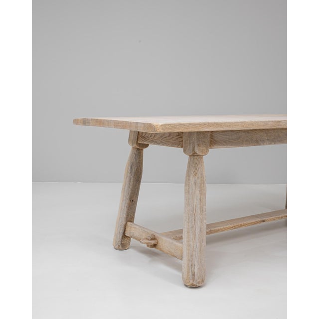 20th Century Belgian Oak Dining Table With Splayed Legs For Sale - Image 4 of 18