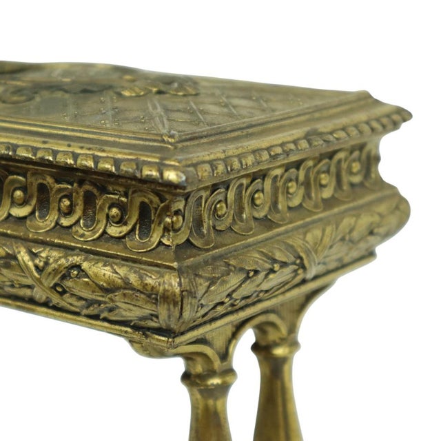Antique Jewelry Box in Bronze-Colored Metal, France, 1890s For Sale - Image 15 of 18