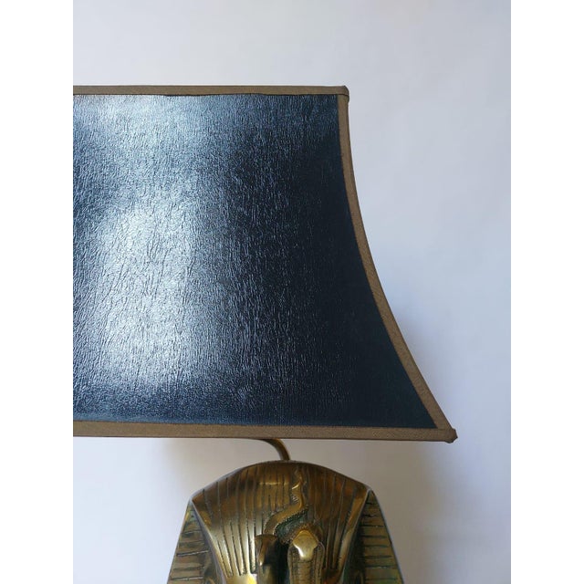 Hollywood Regency Hollywood Regency Pharaoh Brass Table Lamp For Sale - Image 3 of 18