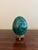 Large Solid Malachite Egg on Neoclassical Brass Stand With Paw Feet For Sale In South Bend - Image 6 of 10