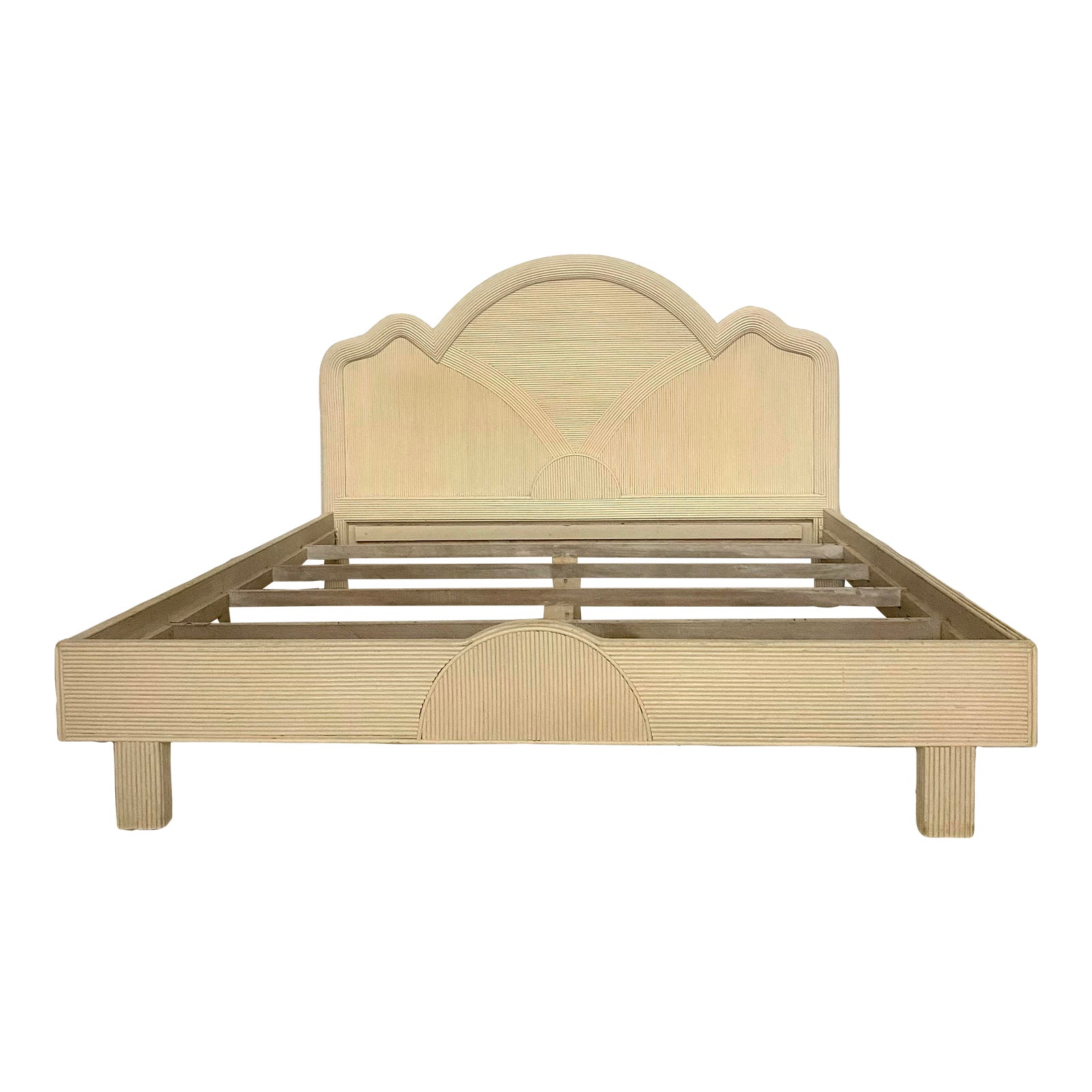 1980s Vintage King Size Boho Split Bamboo Bed Frame Chairish