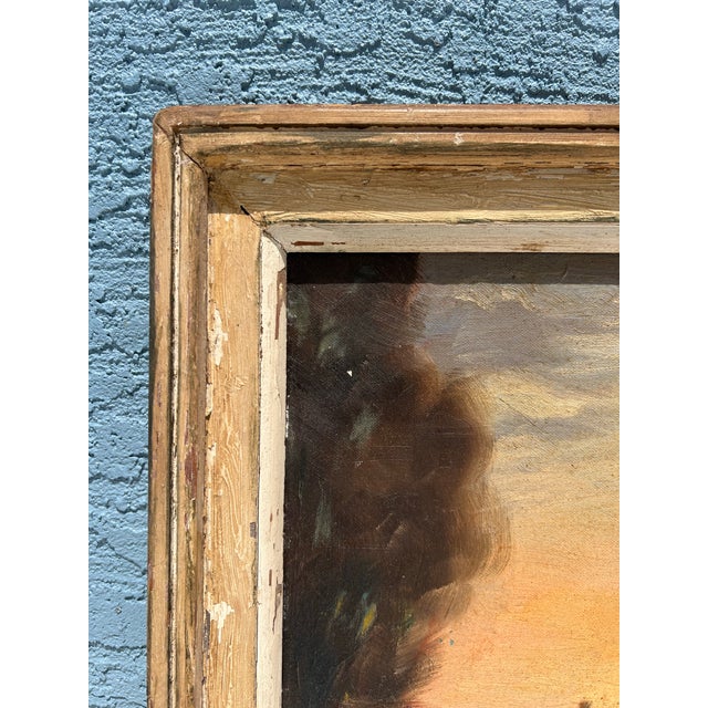 Saffron Vintage Impressionist Painting Signed For Sale - Image 8 of 8