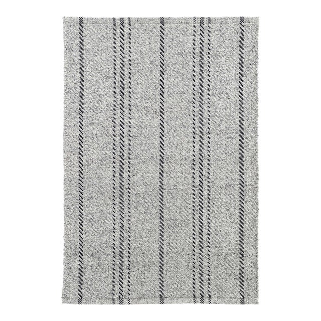 Dash & Albert by Annie Selke Melange Stripe Grey/Black Indoor/Outdoor Rug, 2' x 3' For Sale