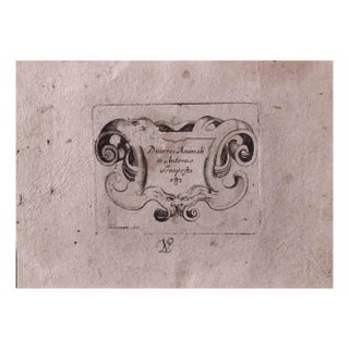 Antonio Tempesta, Frontispiece for Diversi Animali, Etching, 17th-Century For Sale