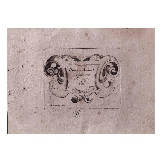 Antonio Tempesta, Frontispiece for Diversi Animali, Etching, 17th-Century For Sale