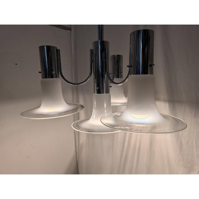 Four-Light Chandelier in Chromed Steel, 1970s For Sale - Image 11 of 13