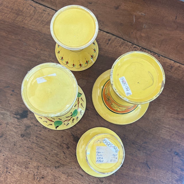 Collection of Antique Early 19th Century Bright Yellow Vases For Sale - Image 9 of 12