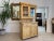 Original 2-piece Art Nouveau kitchen buffet/sideboard, natural wood. External dimensions: Height x Width x Depth 197 x 110...
