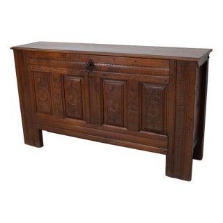 Dutch Carved Oak Chest For Sale