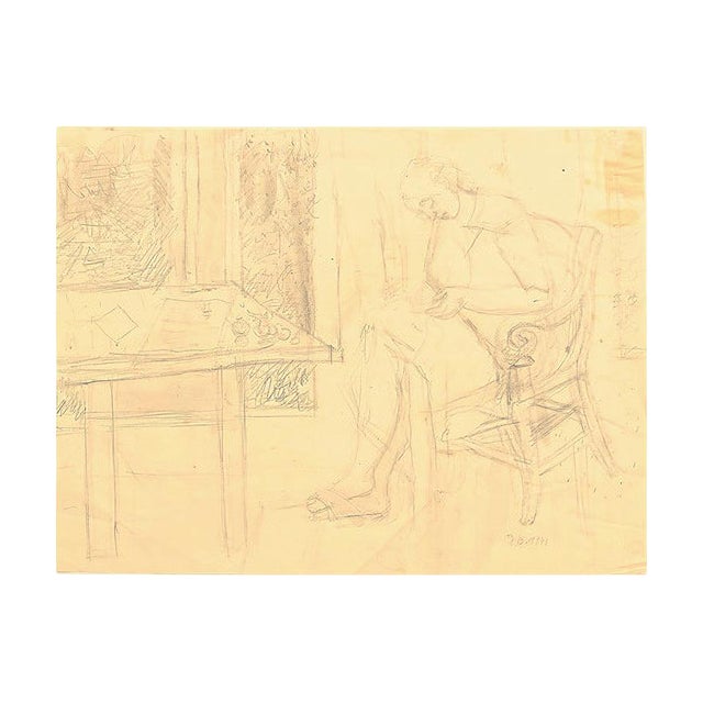 Nude - Original Pencil on Paper by Jeanne Daour - 1941 1941 For Sale