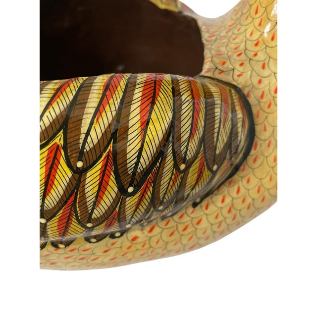 Paper VTG Large Sermel Paper Mache Hand Painted Duck Planter Folk Art Tonala Mexico For Sale - Image 7 of 12