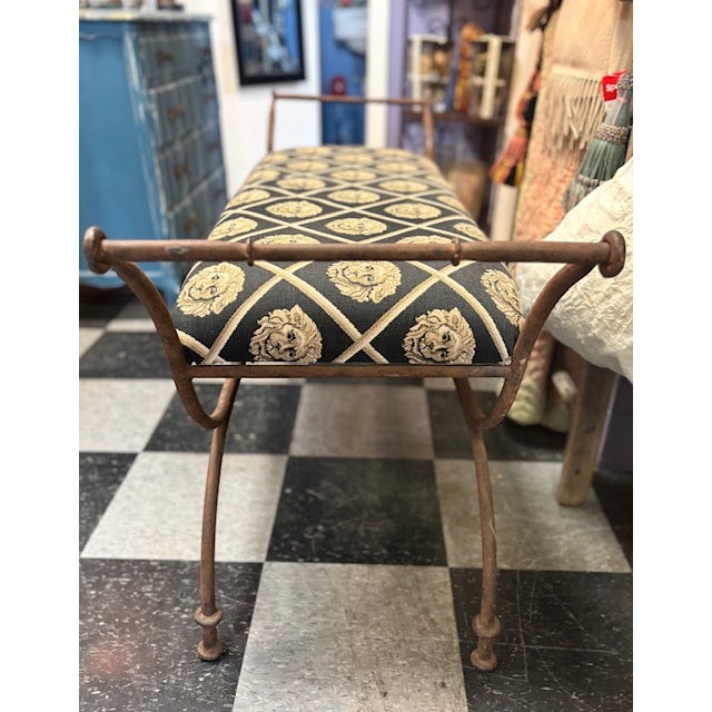 Transitional 1980s Iron Bench For Sale - Image 3 of 13