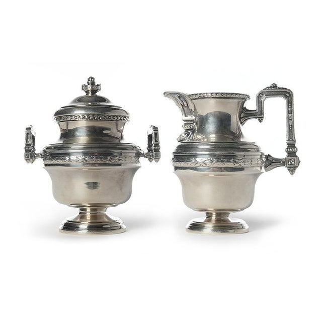 Tea and Coffee Set in Silver-Plated Metal For Sale - Image 4 of 11