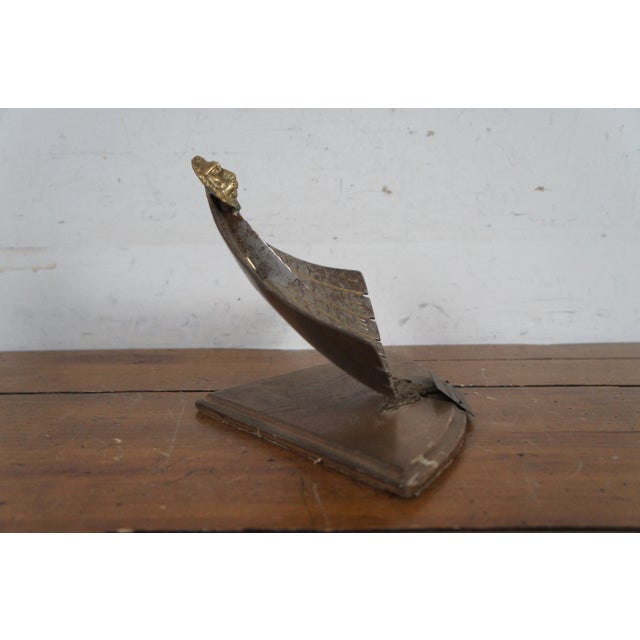 Mid 20th Century Vintage Souvenir Roman Sun Dial 200 Ad Fan Shaped Lions Head Made in Italy For Sale - Image 5 of 12
