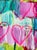 Abstract painting on canvas board Invincible Hearts II mixed media with colored markers.