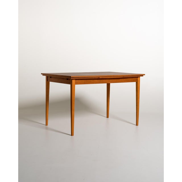 Scandinavian Extendable Teak and Beech Table, 1950s For Sale - Image 6 of 10