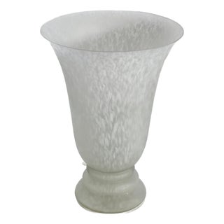 Vintage Art Deco Style Glass Torchiere Uplighter Lamp, 1980s For Sale