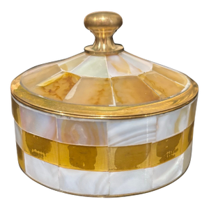 Mother of Pearl & Brass Trinket Box