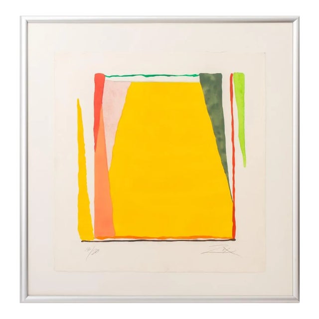 Larry Zox Abstract Composition in Yellow Porchoir For Sale