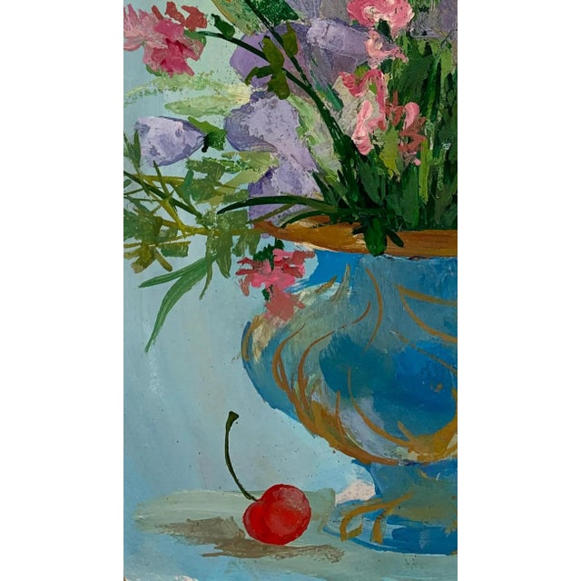 2000 - 2009 Vintage Floral Oil Painting, Ukrainian Still Life, Vlasova N. 47,5-28.5 For Sale - Image 5 of 6
