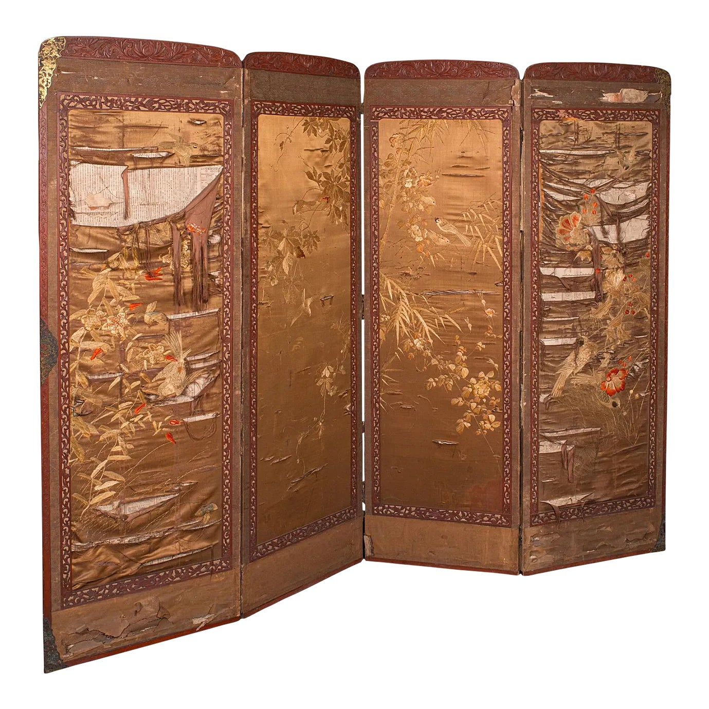 1900's Antique Japanese Photographic Prop Screen | Chairish