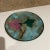 Metal 1960s Modernist Flower Powder Blue and Pink Copper Enamel Plate For Sale - Image 7 of 9