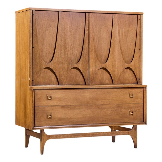 Broyhill Brasilia Mid Century Walnut Gentlemans Chest For Sale