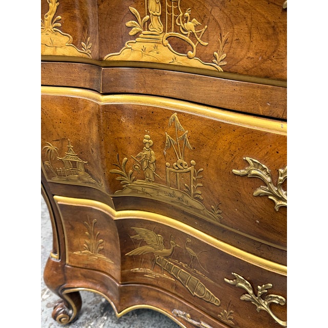 Phyllis Andrade for White Furniture Company Chinoiserie Bombe Chest of Drawers, Vintage For Sale - Image 11 of 12