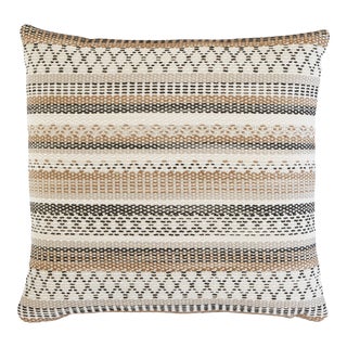 Schumacher Fremont Indoor & Outdoor 24" Pillow in Neutral For Sale