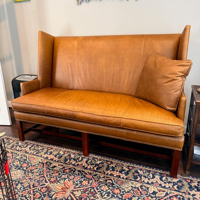 Hickory Chair Farm Wing Settee For Sale - Image 11 of 13