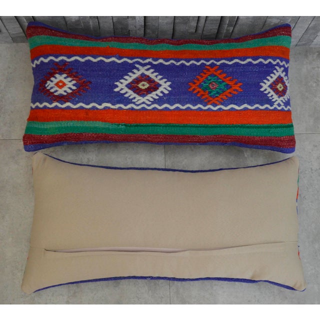 Vintage Turkish Kilim Lumbar Pillow Covers A Pair Chairish