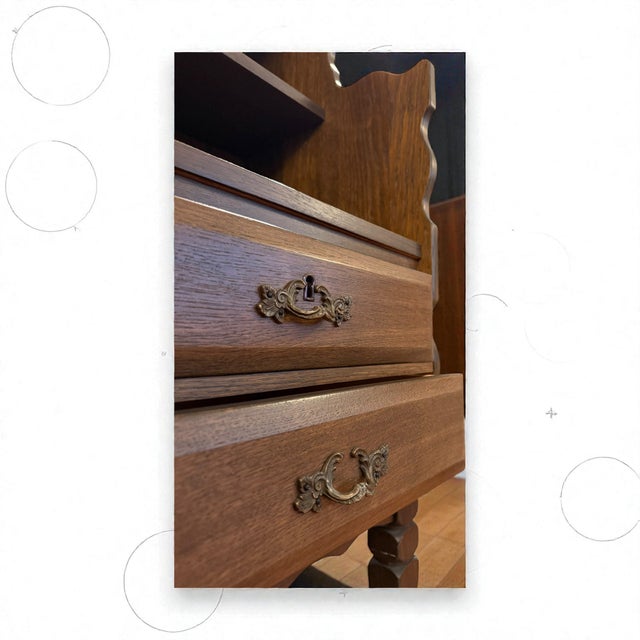 Open oak bookcase with drawers | danish design, mid-20th century architectural open bookcase crafted in oak, produced in...