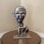 Franz Hagenauer Vintage 1970s Chrome Bust on Lucite Base For Sale - Image 4 of 4