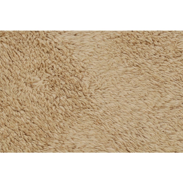 Textile Vintage Mid-Century Geometric Beige-Brown Moroccan Wool Rug For Sale - Image 7 of 7