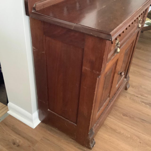 Late 19th Century East Lake Victorian Washstand 2 Piece Set For Sale - Image 9 of 17