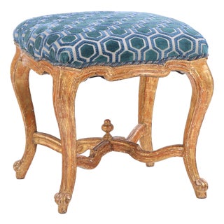 A French Louis XV Style Giltwood Stool, Circa 1900. For Sale