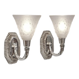French Art Deco Wall Sconces by Capon & Muller Freres 1930 France - A Pair For Sale