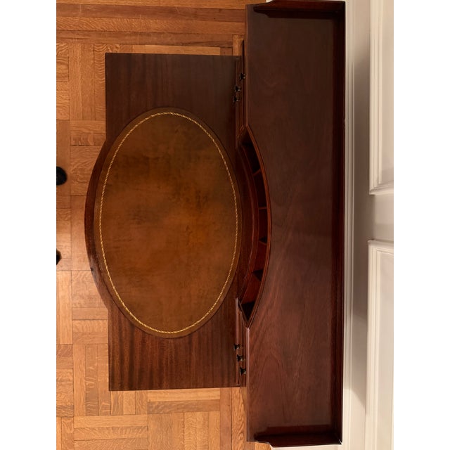 Early 20th Century Flint & Horner Mahogany Inlaid Writing Desk For Sale - Image 9 of 17