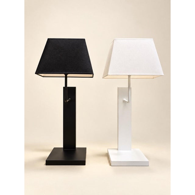 Early 21st Century Vintage Table Lamps in Lacquered Metal and Fabric, 2010s, Set of 2 For Sale - Image 5 of 5