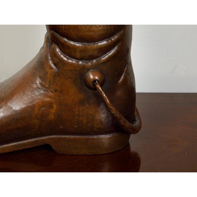 Vintage English Midcentury Copper Umbrella Stand Depicting a Boot For Sale - Image 12 of 12