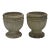Vintage Neoclassical Style Fluted Cast Stone Footed Garden Urns-a Pair For Sale