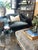 A softly curved accent chair upholstered in a smokey blue-gray mohair with a subtle sheen. Featuring a generous seat,...