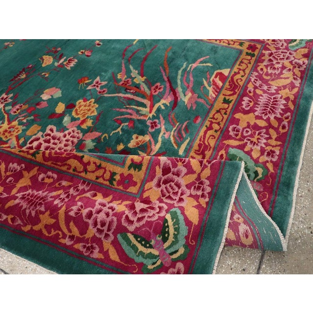 Textile Galerie Shabab Collection Mid-20th Century Chinese Art Deco Small Room Size Carpet For Sale - Image 7 of 8
