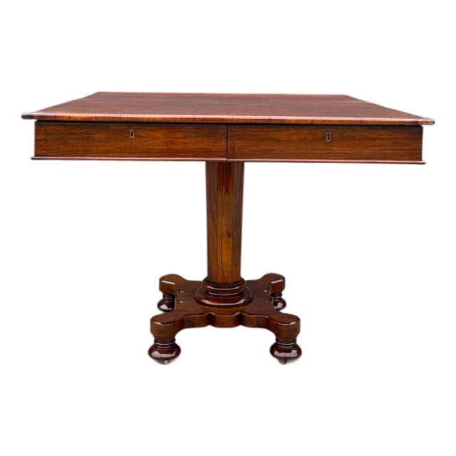 English Regency Four-Drawer Center Table For Sale