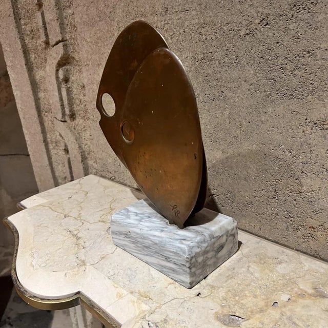 1970s 1970s Modernist Sculpture Bronze Fish Marble 39/500 For Sale - Image 5 of 12