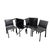 Gray Set of 6 Chic Modern Gray Leather Stitched Dining Chairs For Sale - Image 8 of 9