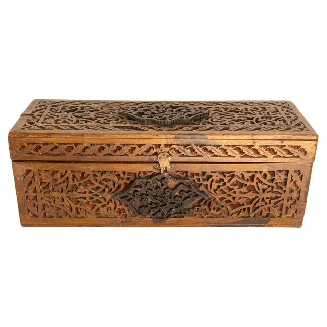 Indian Openwork Teak Box, Late 19th Century For Sale - Image 17 of 17