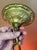Metal Mid 20th Century Cranberry Opalescent Cased Glass Hanging Pendant Ceiling Light Fixture For Sale - Image 7 of 12