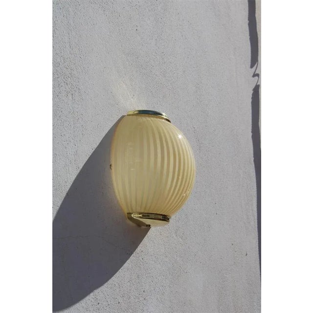 Murano Glass and Brass Wall Lamp, Italy, 1970 For Sale - Image 4 of 8